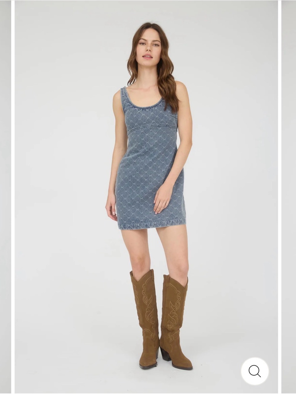 Women's Denim Tank Mini Dress - Blue